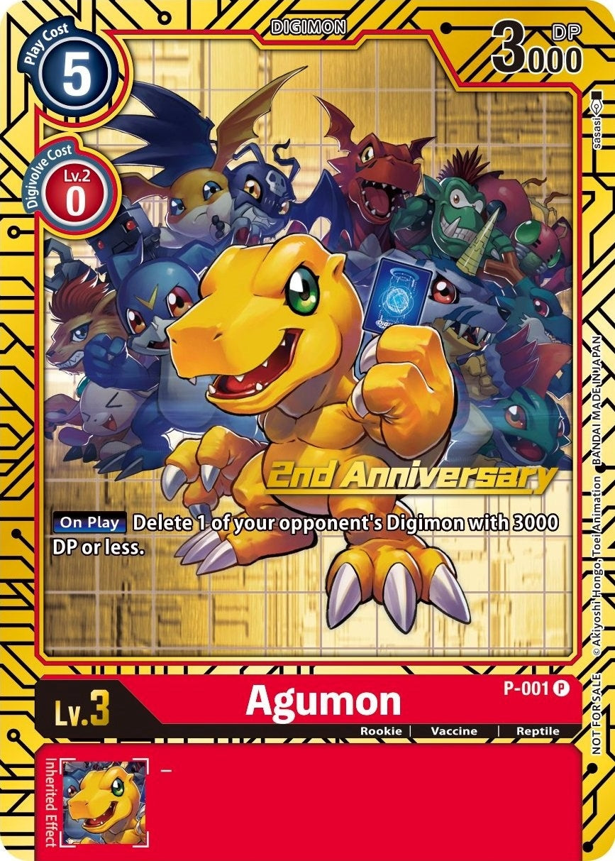 Image for Agumon - P-001 (2nd Anniversary Card Set) (P-001 P) (D-PR) - Digimon Card Game