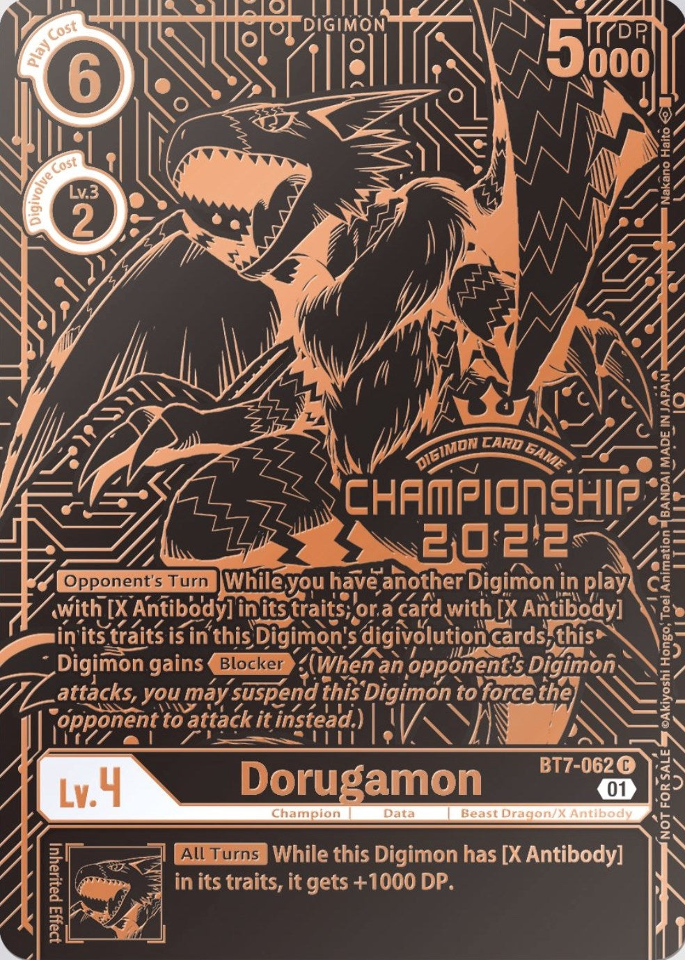 Image for Dorugamon (2022 Championship Finals 3rd Place) (BT7-062 C) (BT07) - Digimon Card Game