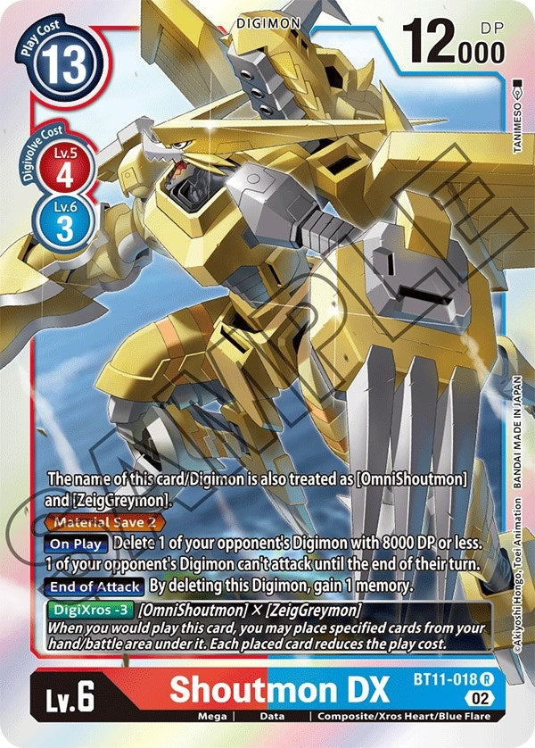 Image for Shoutmon DX (BT11-018 R) (BT11) - Digimon Card Game