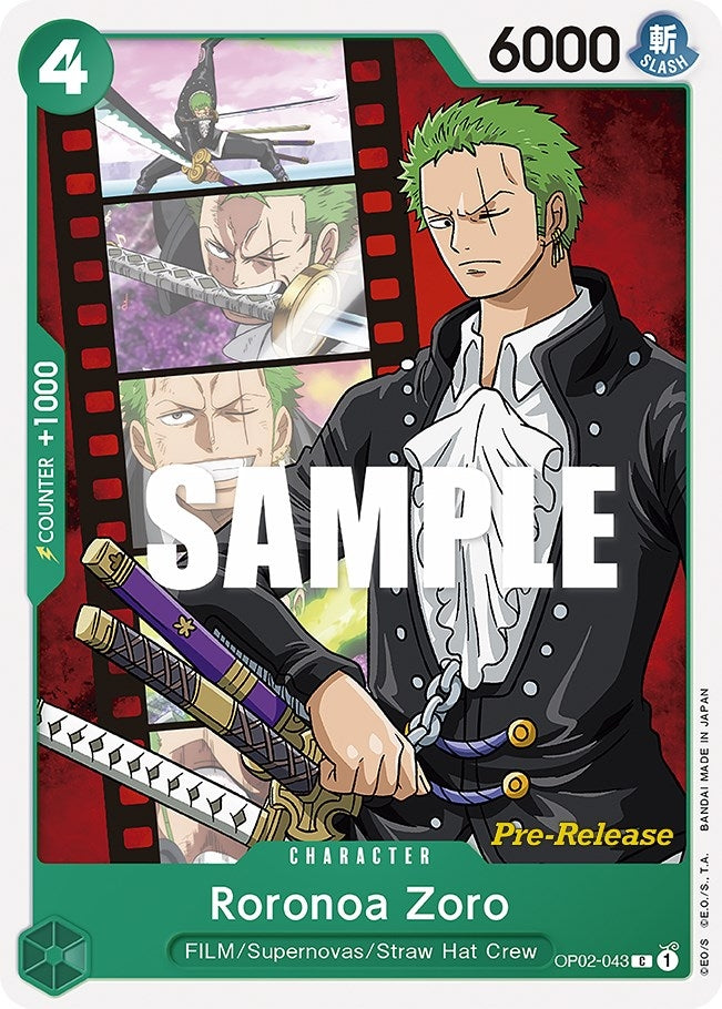 Image for Roronoa Zoro (OP02-043) (OP02 PRE) - One Piece Card Game