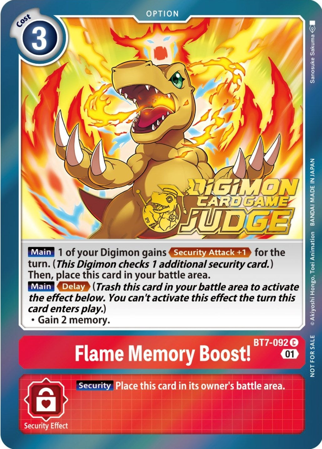 Image for Flame Memory Boost! (Judge Pack 3) (BT7-092 C) (BT07) - Digimon Card Game
