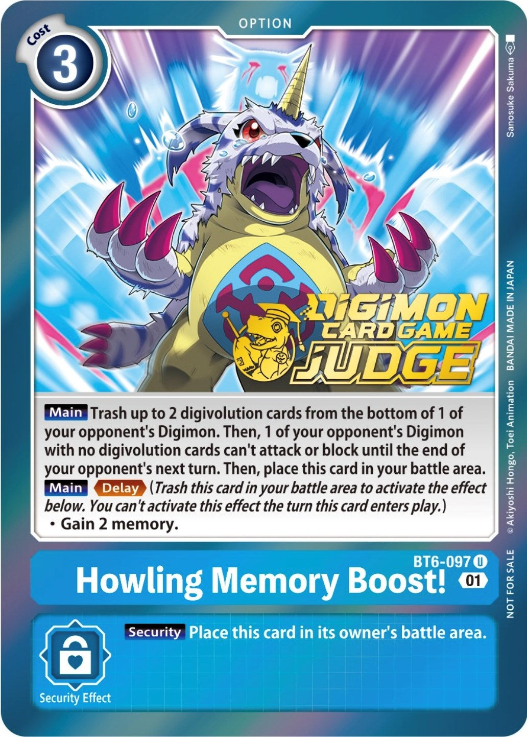 Image for Howling Memory Boost! (Judge Pack 3) (BT6-097 U) (BT06) - Digimon Card Game