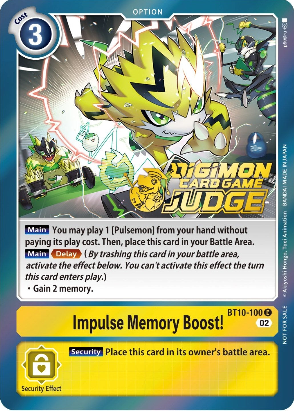 Image for Impulse Memory Boost! (Judge Pack 3) (BT10-100 C) (BT10) - Digimon Card Game