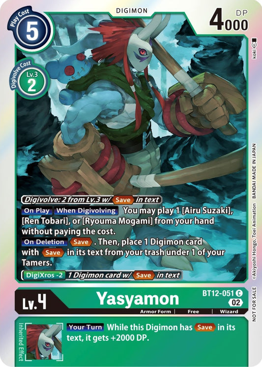 Image for Yasyamon (Box Topper) (BT12-051 C) (BT12) - Digimon Card Game
