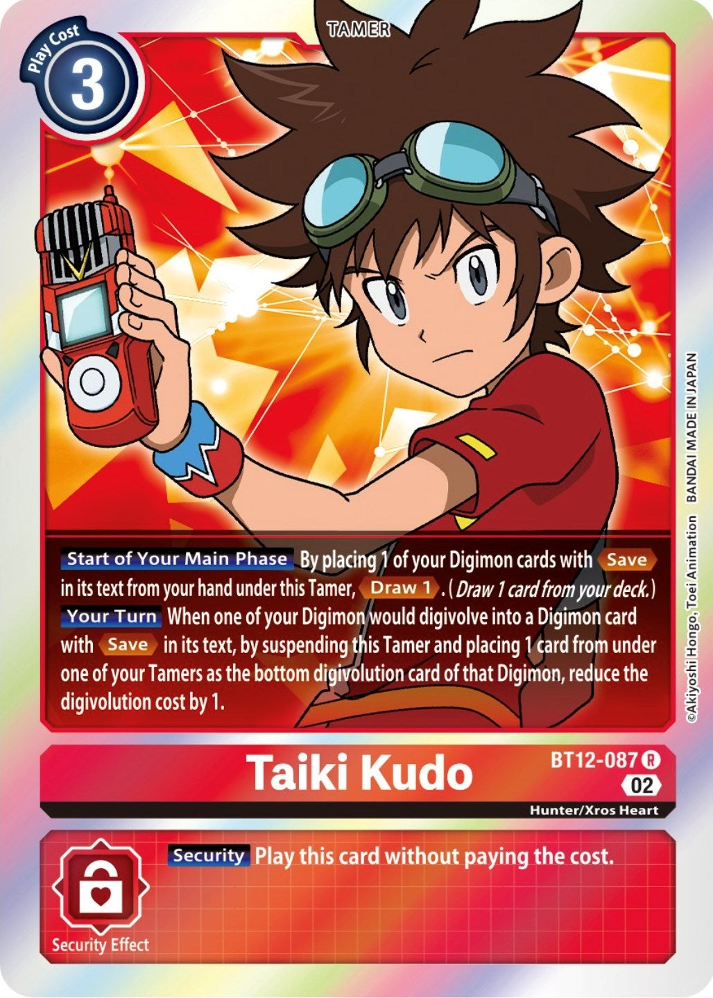 Image for Taiki Kudo (BT12-087 R) (BT12) - Digimon Card Game