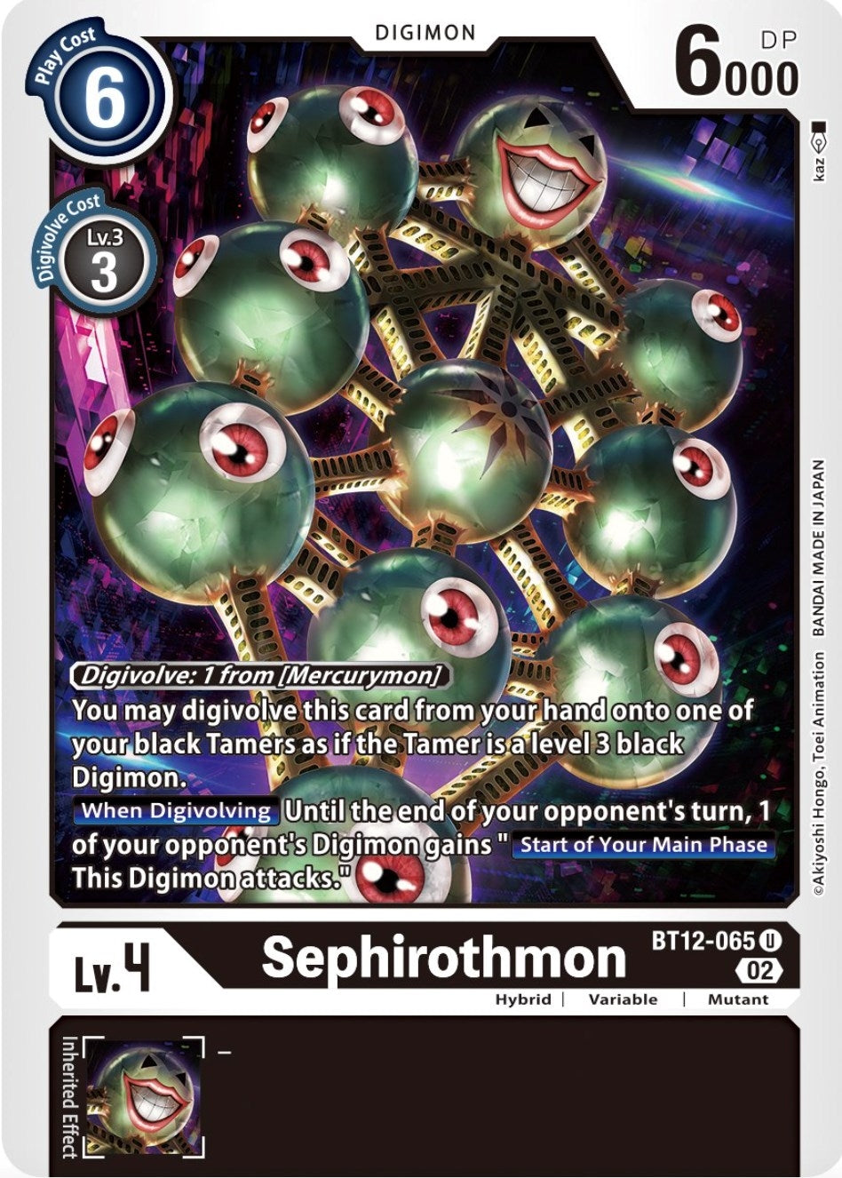 Image for Sephirothmon (BT12-065 U) (BT12) - Digimon Card Game