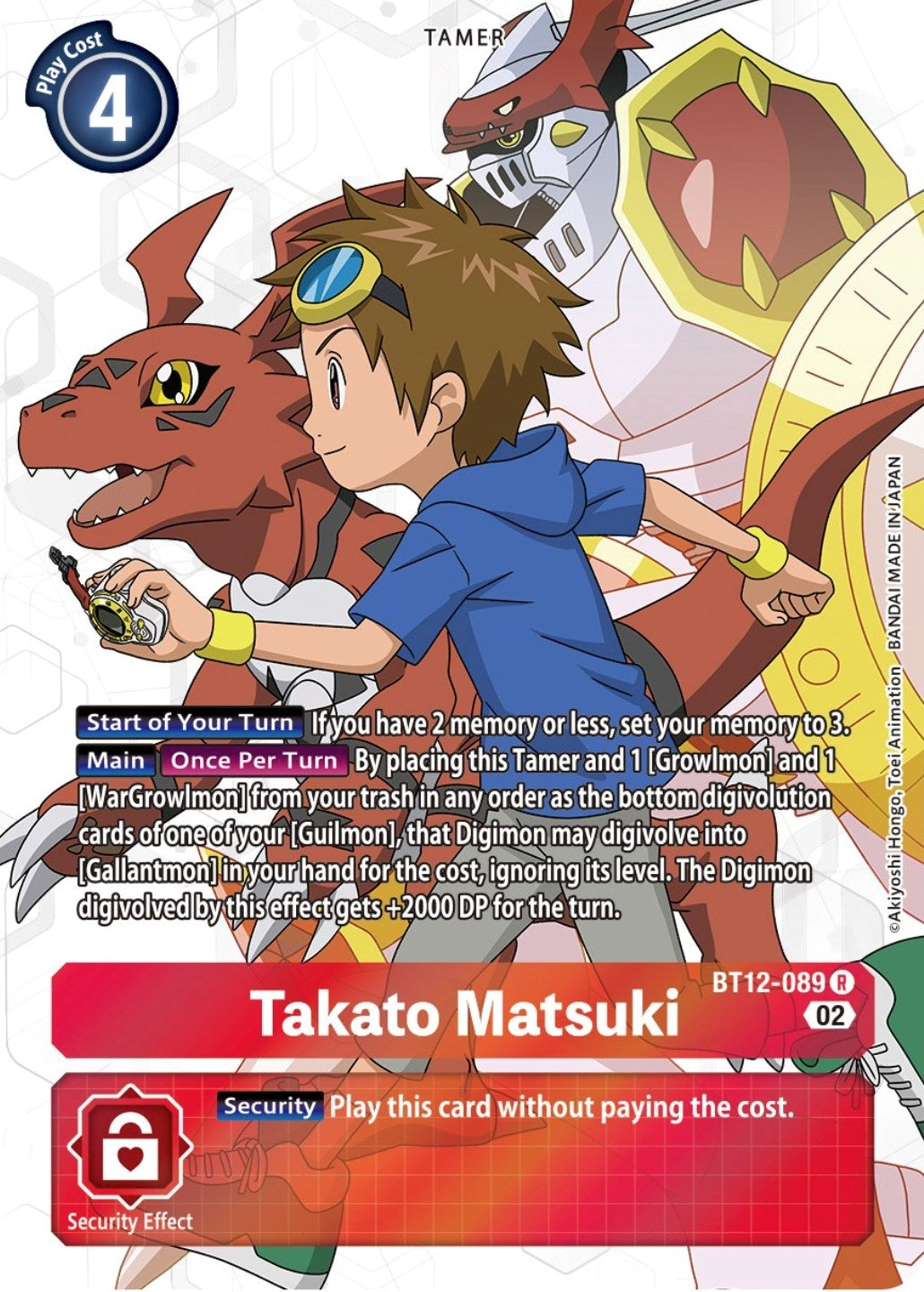 Image for Takato Matsuki (Alternate Art) (BT12-089 R) (BT12) - Digimon Card Game