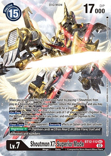 Image for Shoutmon X7: Superior Mode (Alternate Art) (BT12-112 SEC) (BT12) - Digimon Card Game