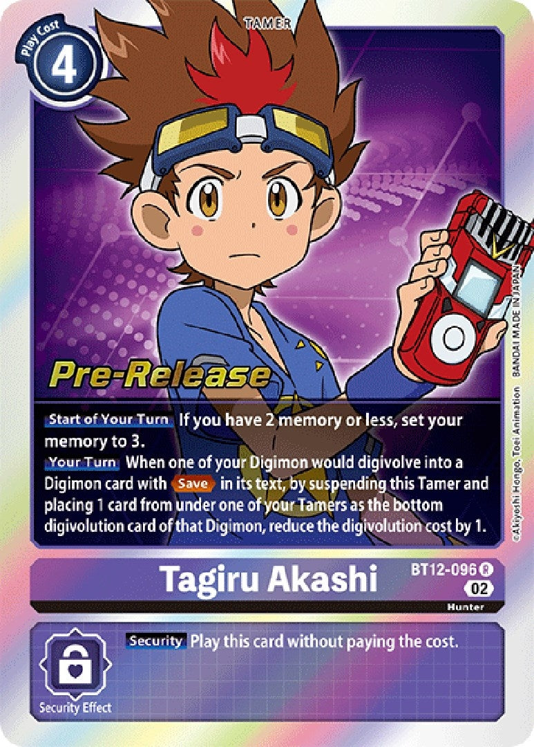 Image for Tagiru Akashi (BT12-096 R) (BT12_PR) - Digimon Card Game