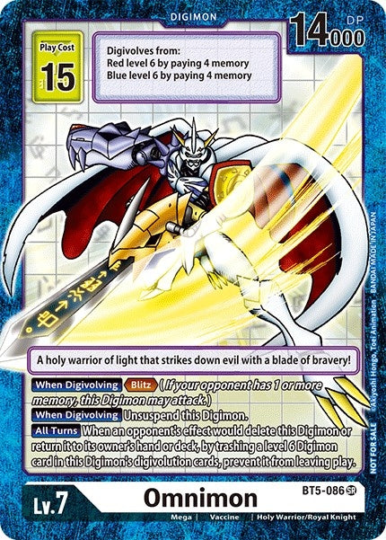 Image for Omnimon (Across Time Box Promo) (BT5-086 SR) (BT05) - Digimon Card Game