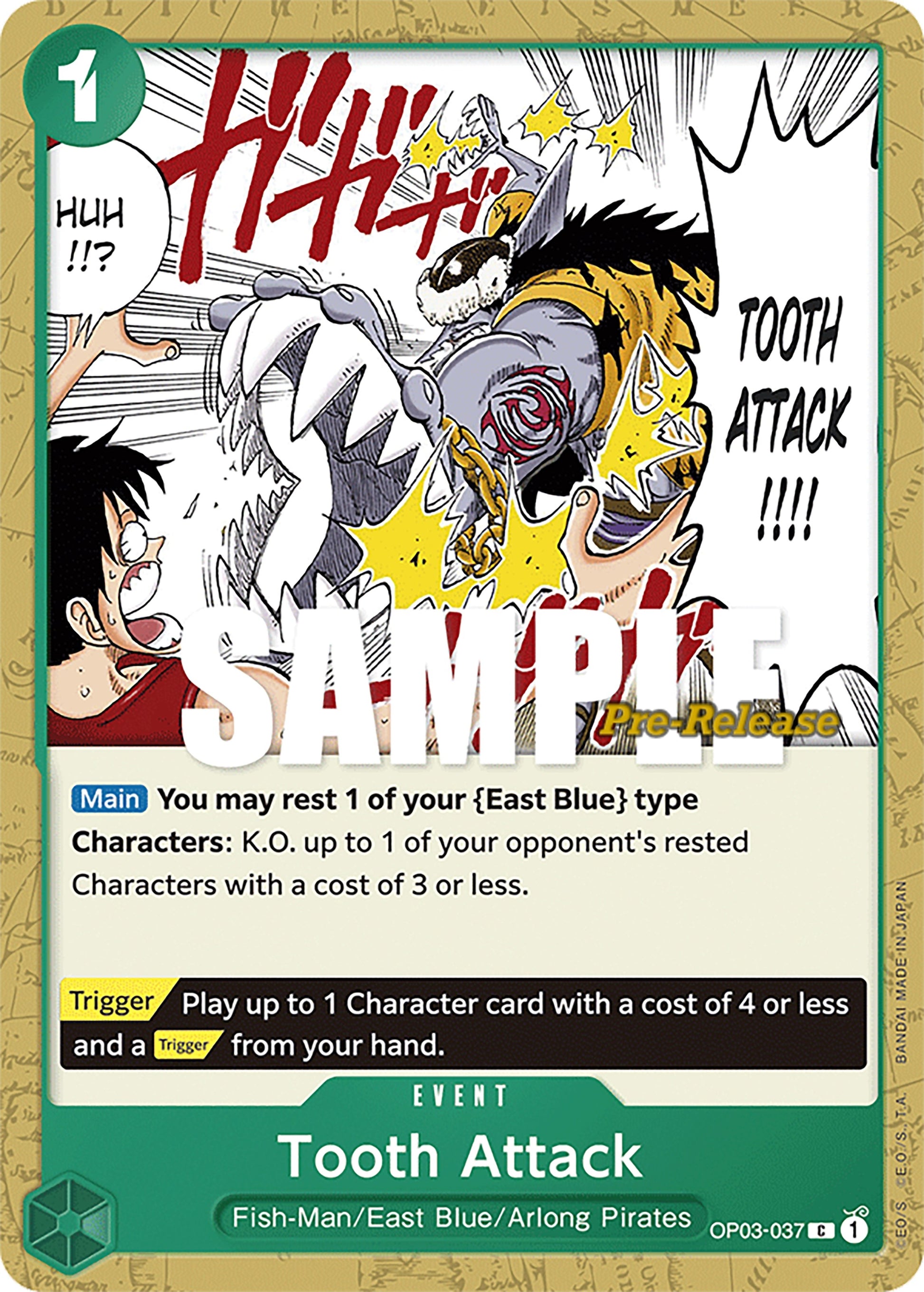 Image for Tooth Attack (OP03-037) (OP03 PRE) - One Piece Card Game