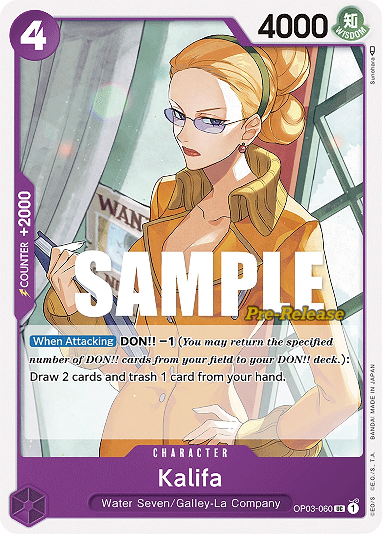 Image for Kalifa (OP03-060) (OP03 PRE) - One Piece Card Game