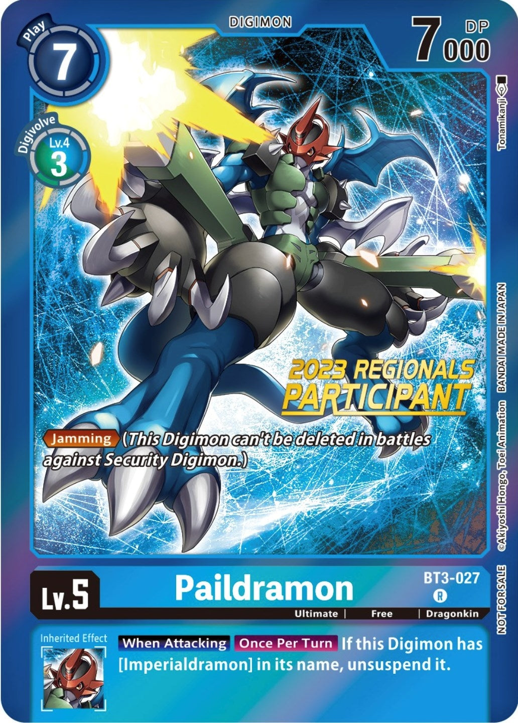 Image for Paildramon (2023 Regionals Participant) (BT3-027 R) (BT01-03B) - Digimon Card Game