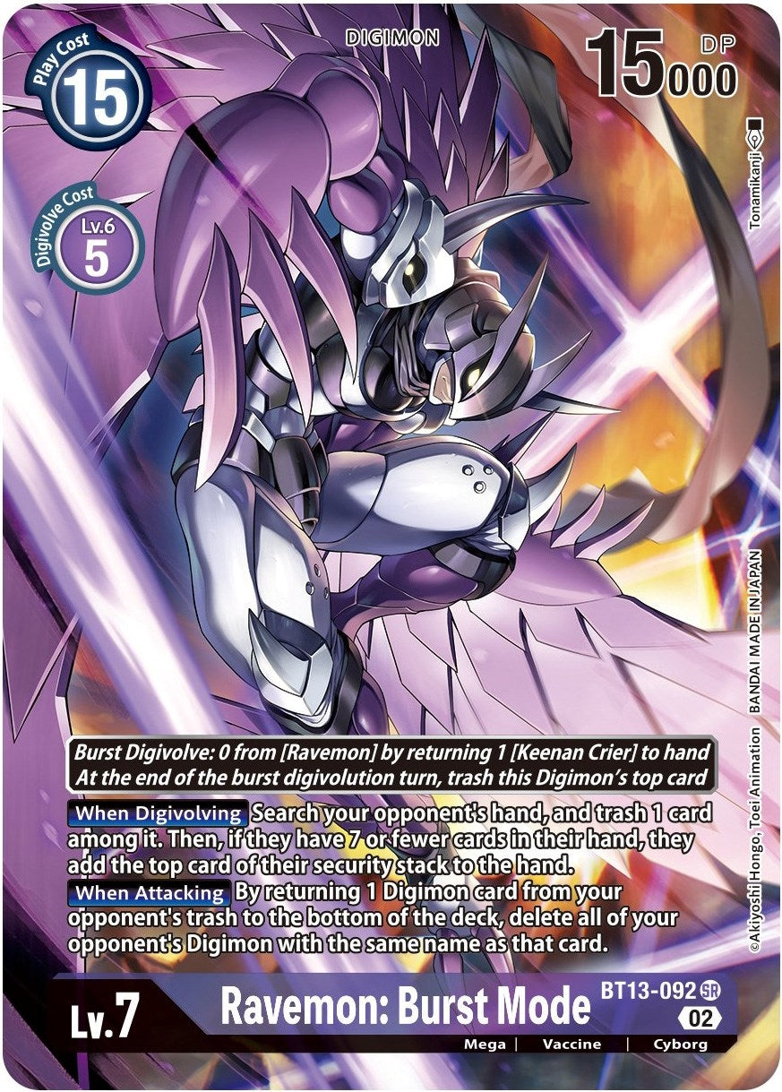 Image for Ravemon: Burst Mode (Alternate Art) (BT13-092 SR) (BT13) - Digimon Card Game