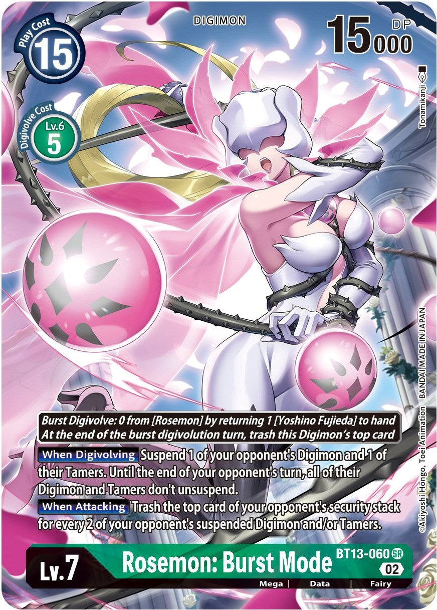 Image for Rosemon: Burst Mode (Alternate Art) (BT13-060 SR) (BT13) - Digimon Card Game
