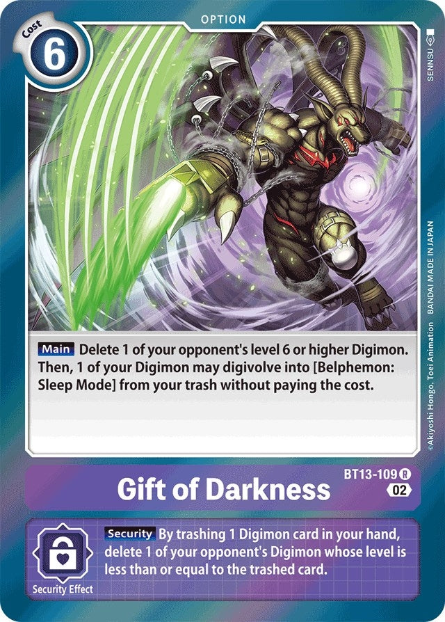 Image for Gift of Darkness (BT13-109 R) (BT13) - Digimon Card Game