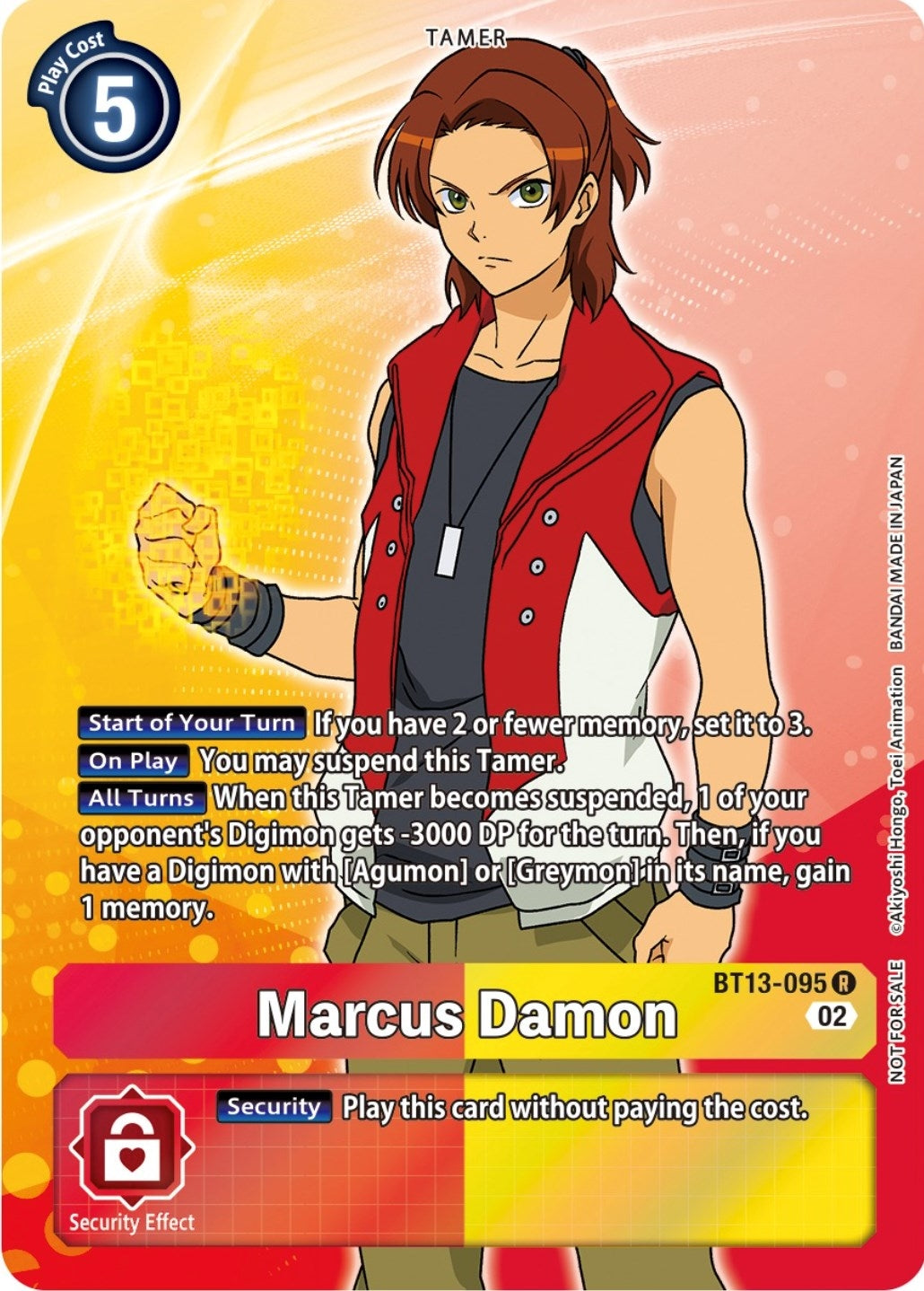 Image for Marcus Damon (Box Topper) (BT13-095 R) (BT13) - Digimon Card Game