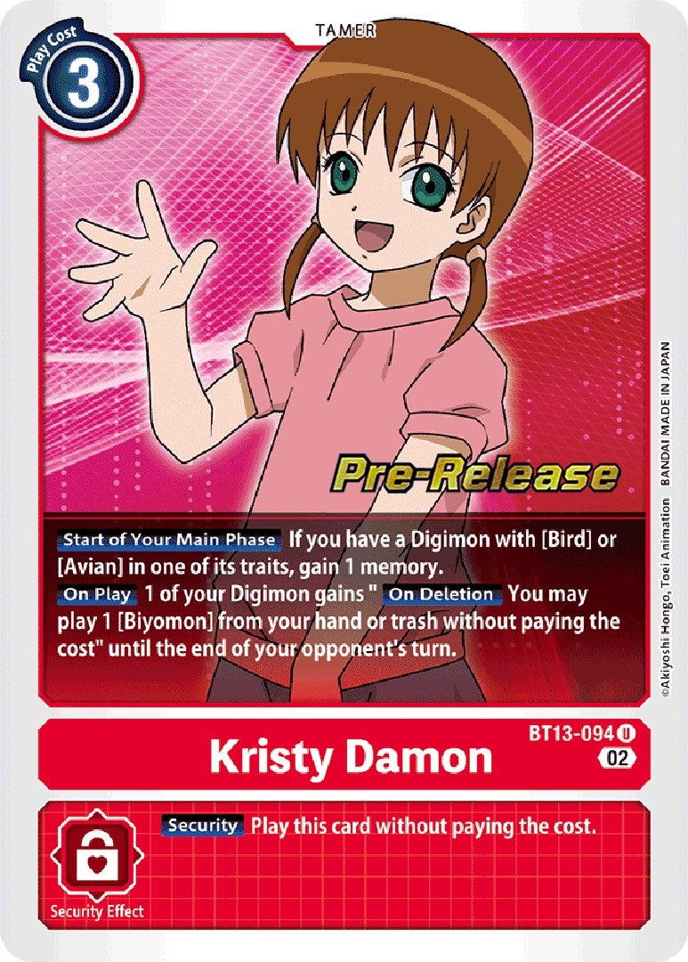 Image for Kristy Damon (BT13-094 U) (BT13_PR) - Digimon Card Game