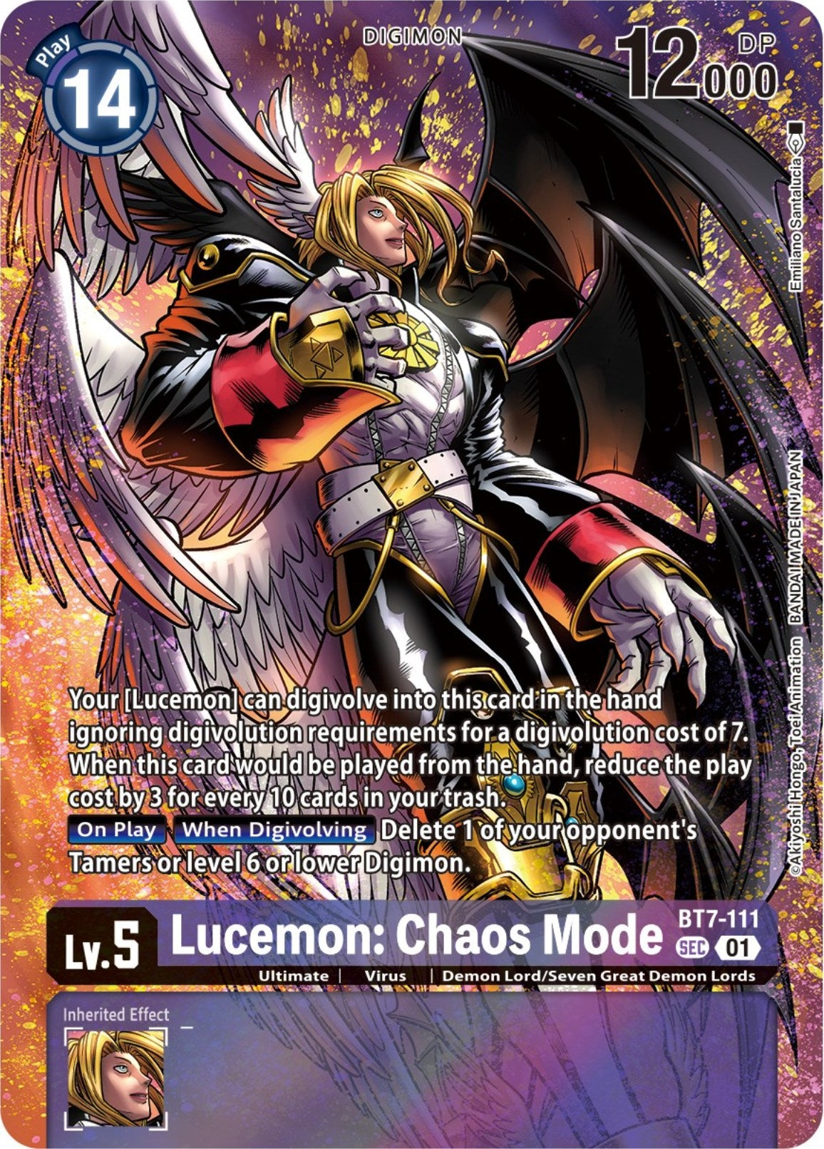 Image for Lucemon: Chaos Mode (Premium Binder Set) (BT7-111 SEC) (BT07) - Digimon Card Game