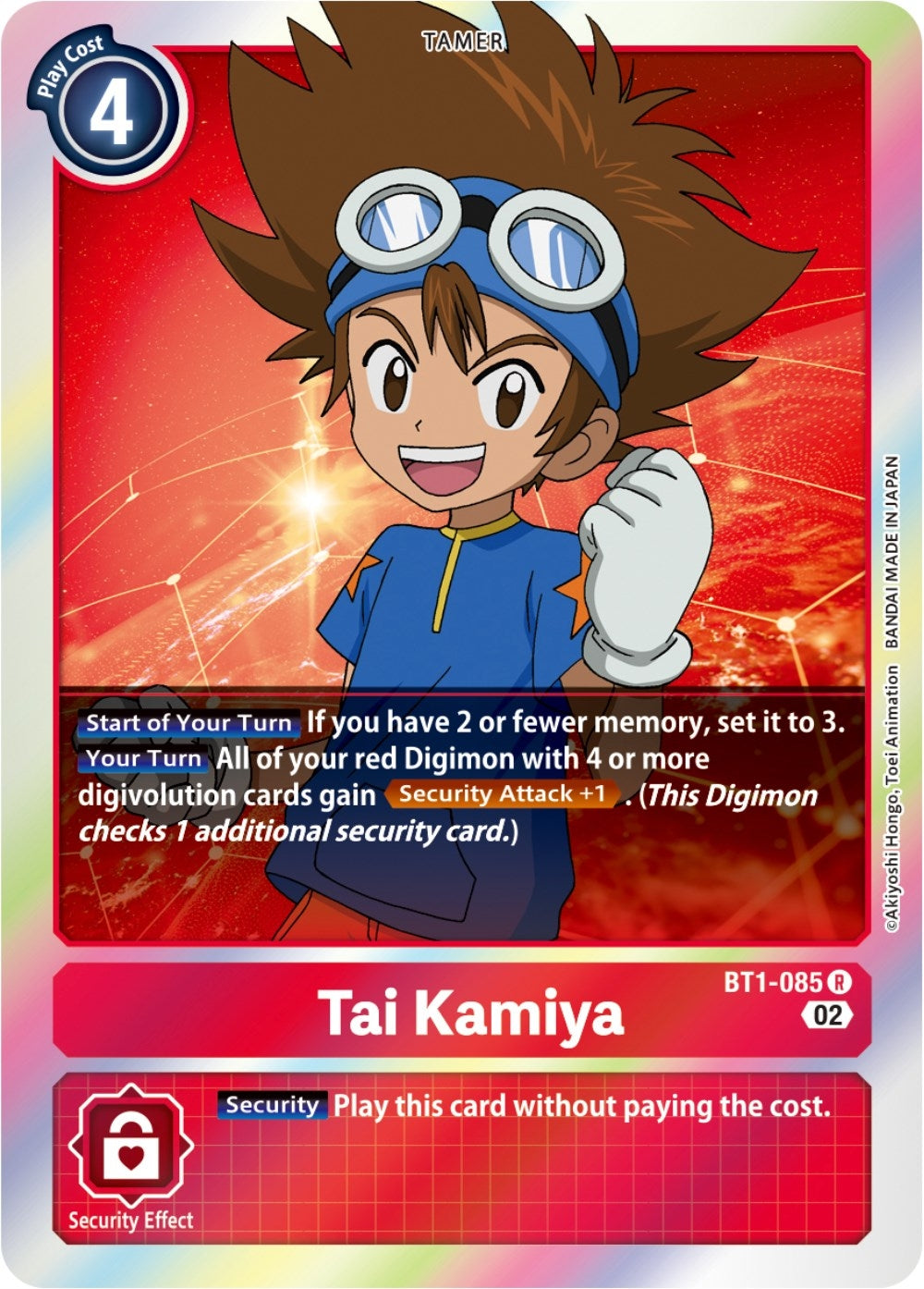 Image for Tai Kamiya (Resurgence Booster Reprint) (BT1-085 R) (RB-01) - Digimon Card Game