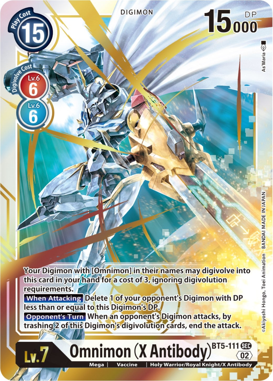 Image for Omnimon (X Antibody) (Resurgence Booster Reprint) (BT5-111 SEC) (RB-01) - Digimon Card Game