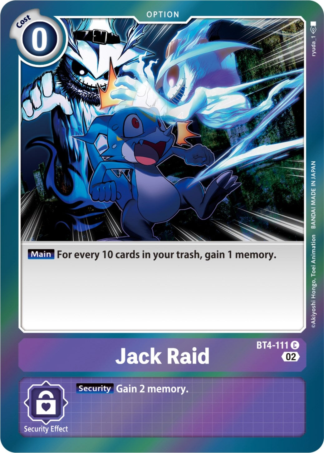 Image for Jack Raid (Resurgence Booster Reprint) (BT4-111 C) (RB-01) - Digimon Card Game