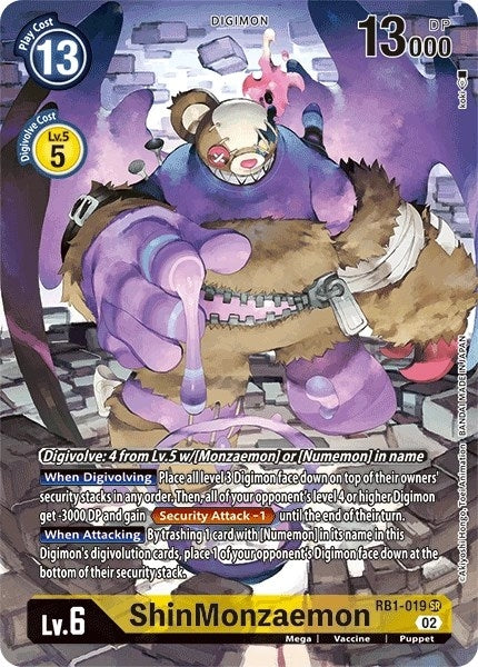 Image for ShinMonzaemon (Textured Alternate Art) (RB1-019 SR) (RB-01) - Digimon Card Game