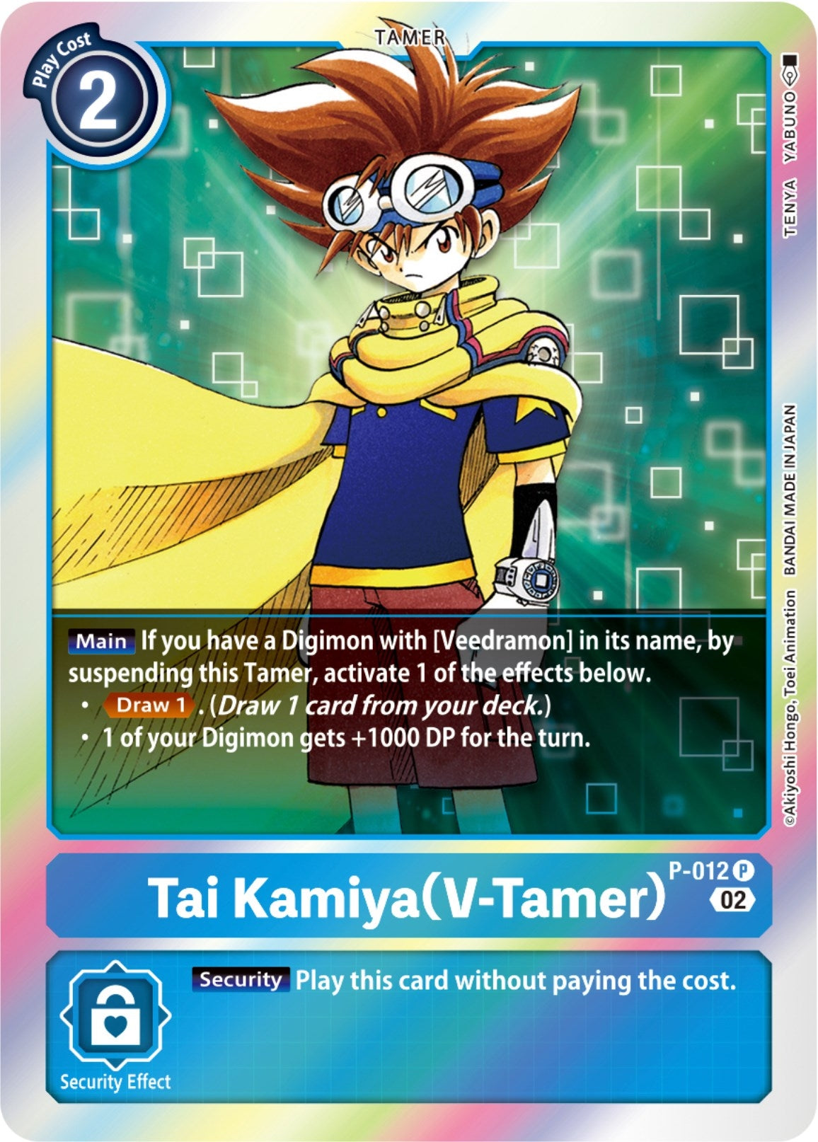 Image for Tai Kamiya (V-Tamer) - P-012 (Resurgence Booster Reprint) (P-012 P) (RB-01) - Digimon Card Game