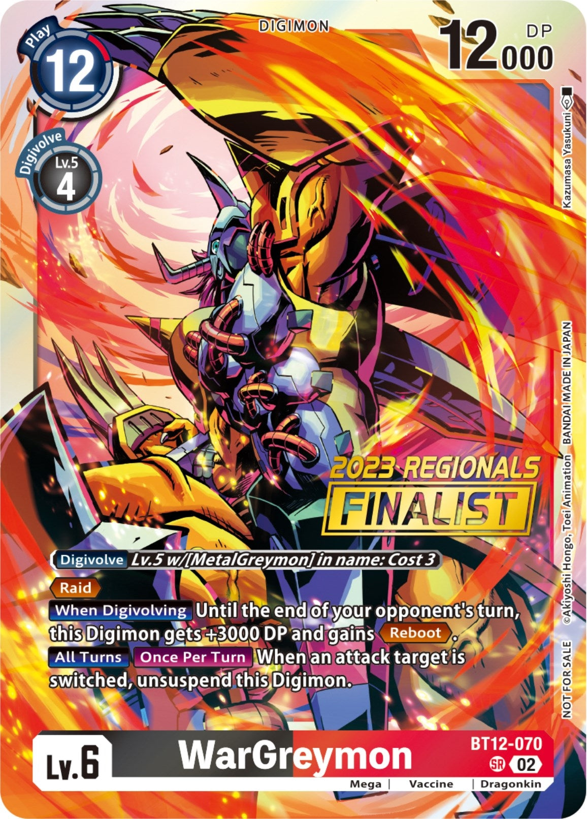 Image for WarGreymon (2023 Regionals Finalist) (BT12-070 SR) (BT12) - Digimon Card Game