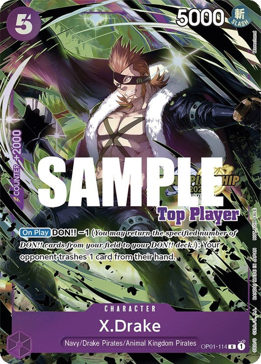 Image for X.Drake (CS 2023 Top Players Pack) (OP01-114) (OP-PR) - One Piece Card Game