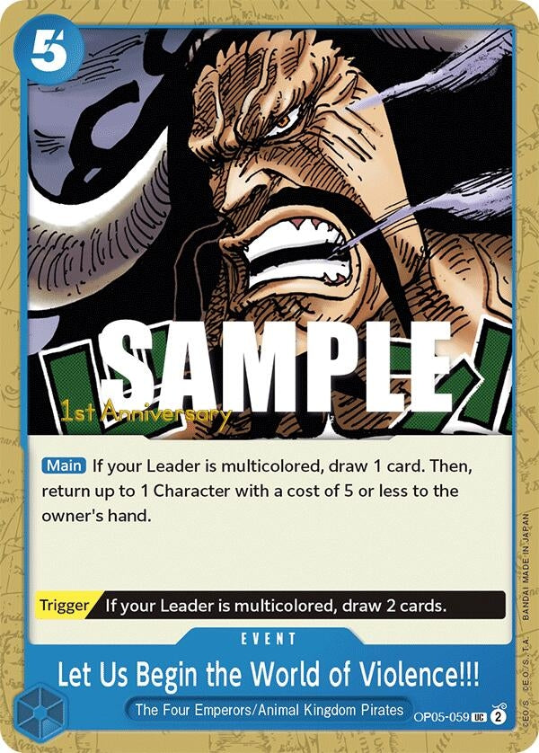Image for Let Us Begin the World of Violence!! (OP05-059) (OP05 ANN) - One Piece Card Game
