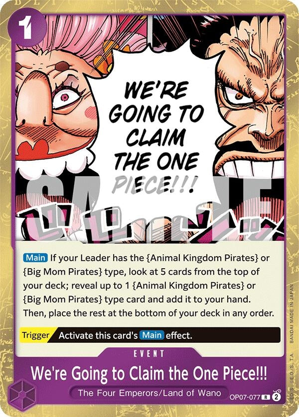 Image for We're Going to Claim the One Piece!!! (OP07-077) (OP07) - One Piece Card Game
