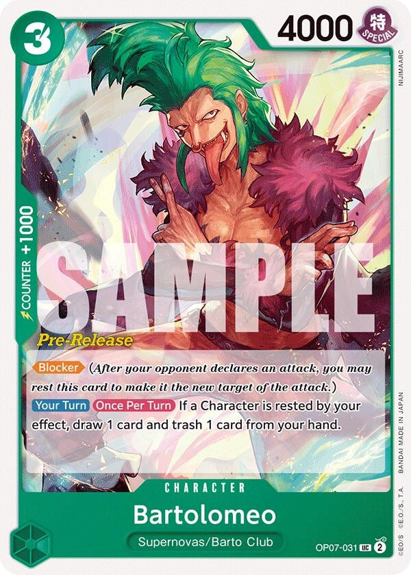 Image for Bartolomeo (OP07-031) (OP07 PRE) - One Piece Card Game
