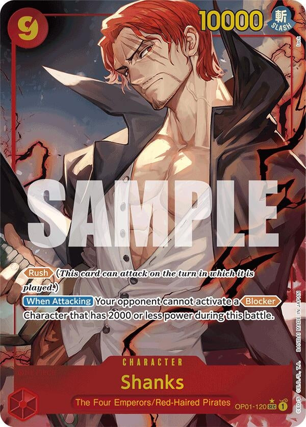 Image for Shanks (OP01-120) (Alternate Art) (OP01-120) (PRB-01) - One Piece Card Game