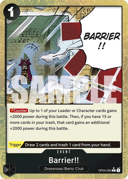Image for Barrier!! (Textured Foil) (OP04-095) (PRB-01) - One Piece Card Game