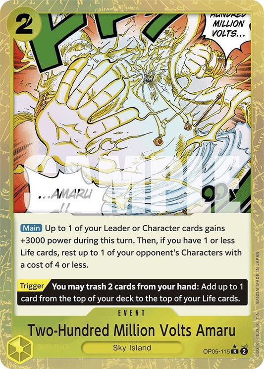 Image for Two-Hundred Million Volts Amaru (Textured Foil) (OP05-115) (PRB-01) - One Piece Card Game