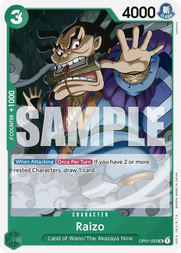 Image for Raizo (Reprint) (OP01-052) (PRB-01) - One Piece Card Game
