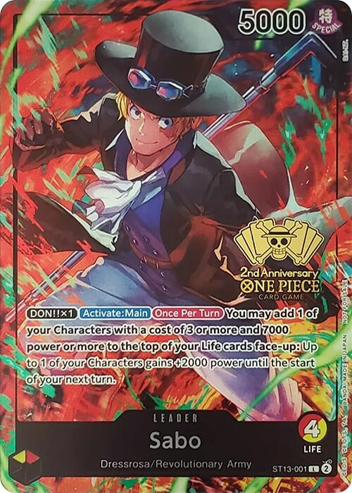 Image for Sabo (2nd Anniversary Tournament) (ST13-001) (OP-PR) - One Piece Card Game