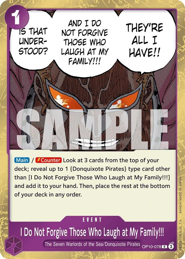 Image for I Do Not Forgive Those Who Laugh at My Family!!! (OP10-078) (OP10) - One Piece Card Game