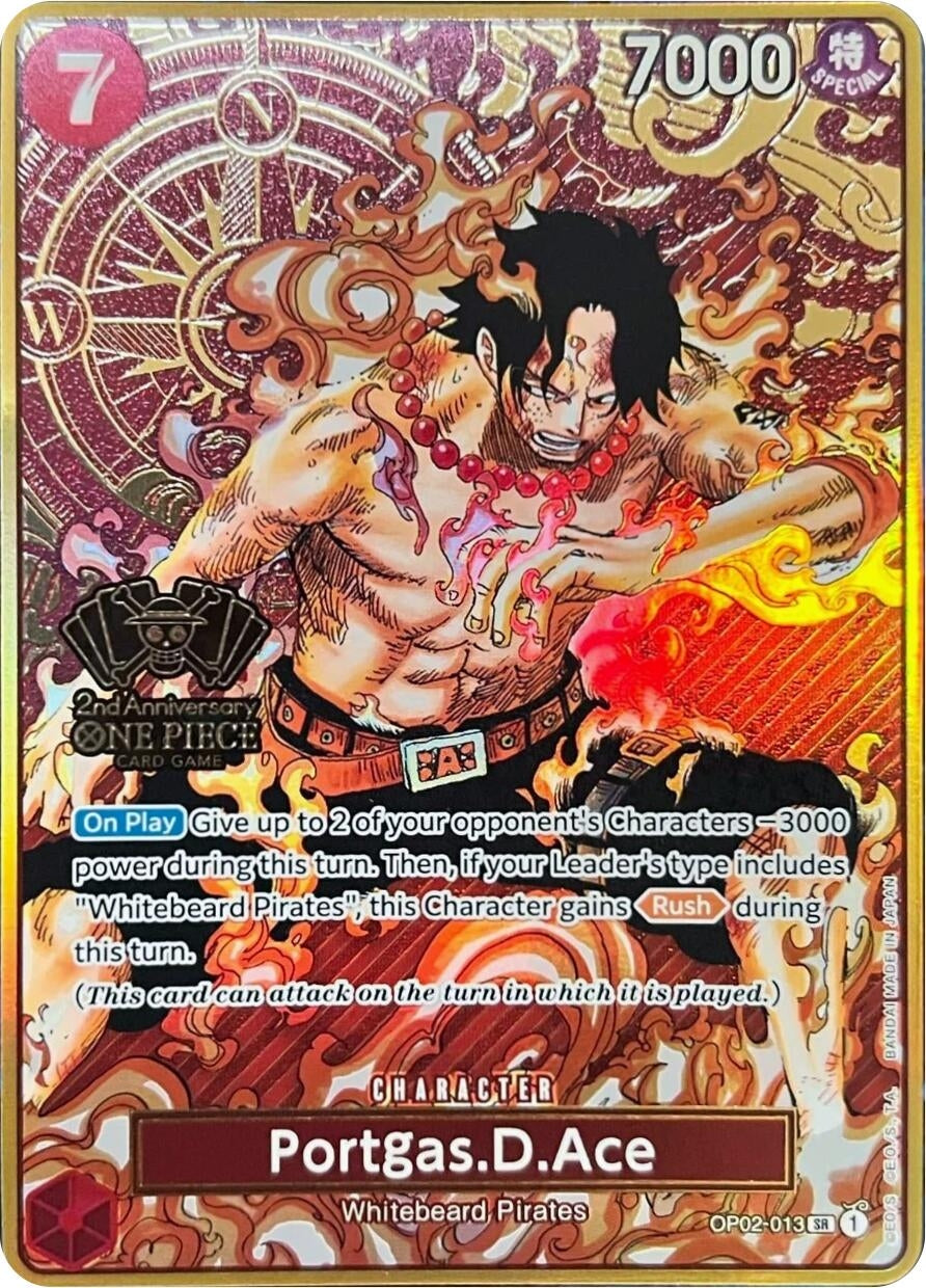 Image for Portgas.D.Ace (One Piece Japanese Version 2nd Anniversary Set) (OP02-013) (OP-PR) - One Piece Card Game