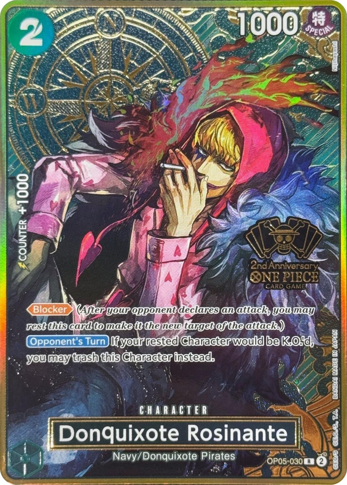 Image for Donquixote Rosinante (One Piece Japanese Version 2nd Anniversary Set) (OP05-030) (OP-PR) - One Piece Card Game