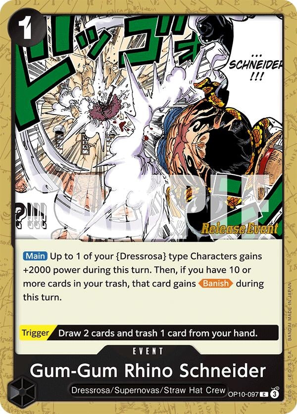 Image for Gum-Gum Rhino Schneider (OP10-097) (OP10 RE) - One Piece Card Game