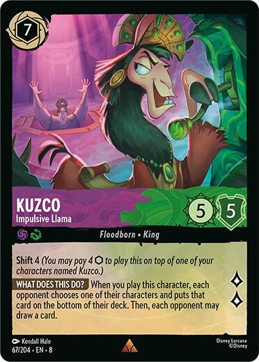 Image for Kuzco - Impulsive Llama (67/204) (8) - Disney Lorcana
