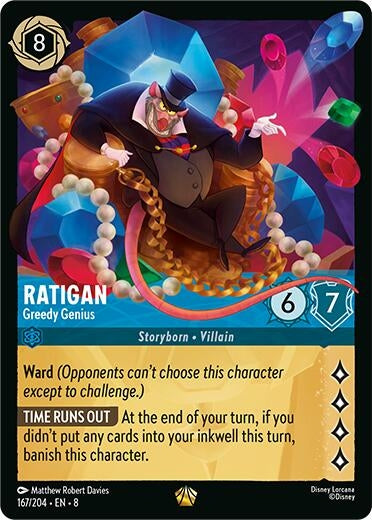 Image for Ratigan - Greedy Genius (167/204) (8) - Disney Lorcana