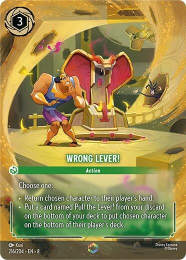 Image for Wrong Lever! (Enchanted) (216/204) (8) - Disney Lorcana