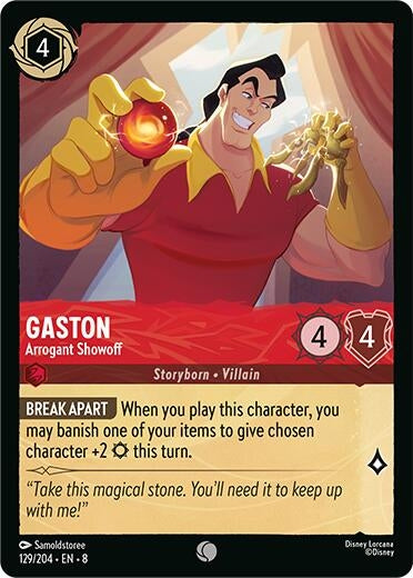 Image for Gaston - Arrogant Showoff (129/204) (8) - Disney Lorcana