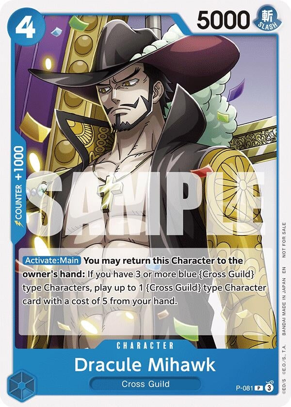 Image for Dracule Mihawk (OP11 Release Event) (P-081) (OP-PR) - One Piece Card Game