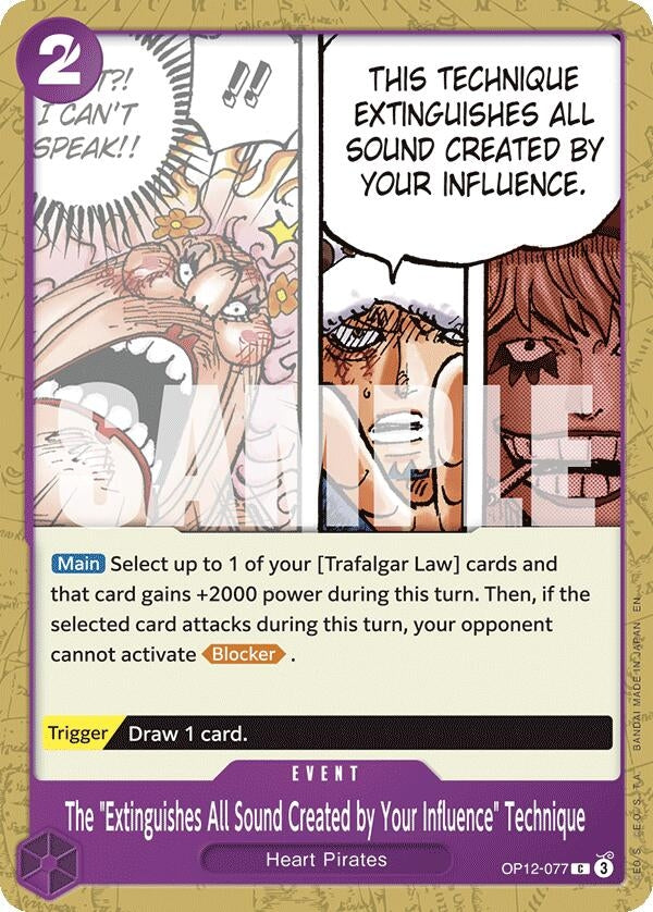 Image for The "Extinguishes All Sound Created by Your Influence" Technique (OP12-077) (OP12) - One Piece Card Game