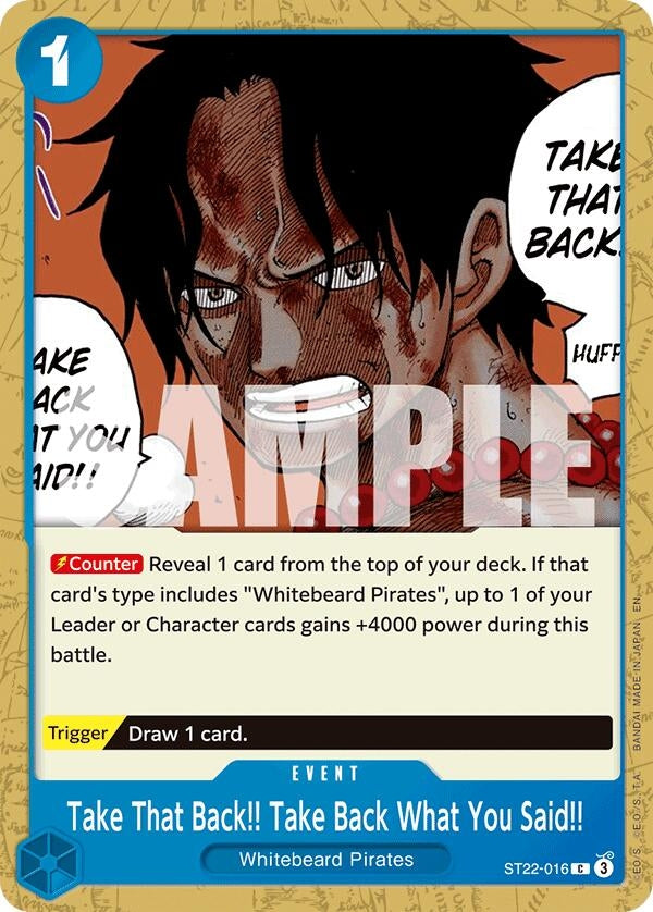 Image for Take That Back!! Take Back What You Said!! (ST22-016) (ST-22) - One Piece Card Game