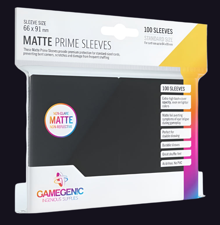 Image for GameGenic Matte Prime Sleeve - Standard Size - Black (100-Pack) - Card Sleeves